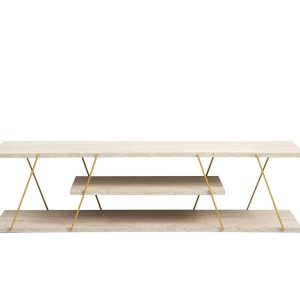 Canaz Tv-taso 120 cm - Kulta/Marmori