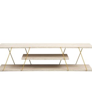 Canaz Tv-taso 120 cm - Kulta/Marmori