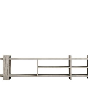 Zeyna Tv-taso 156 cm - Valkoinen Marmori