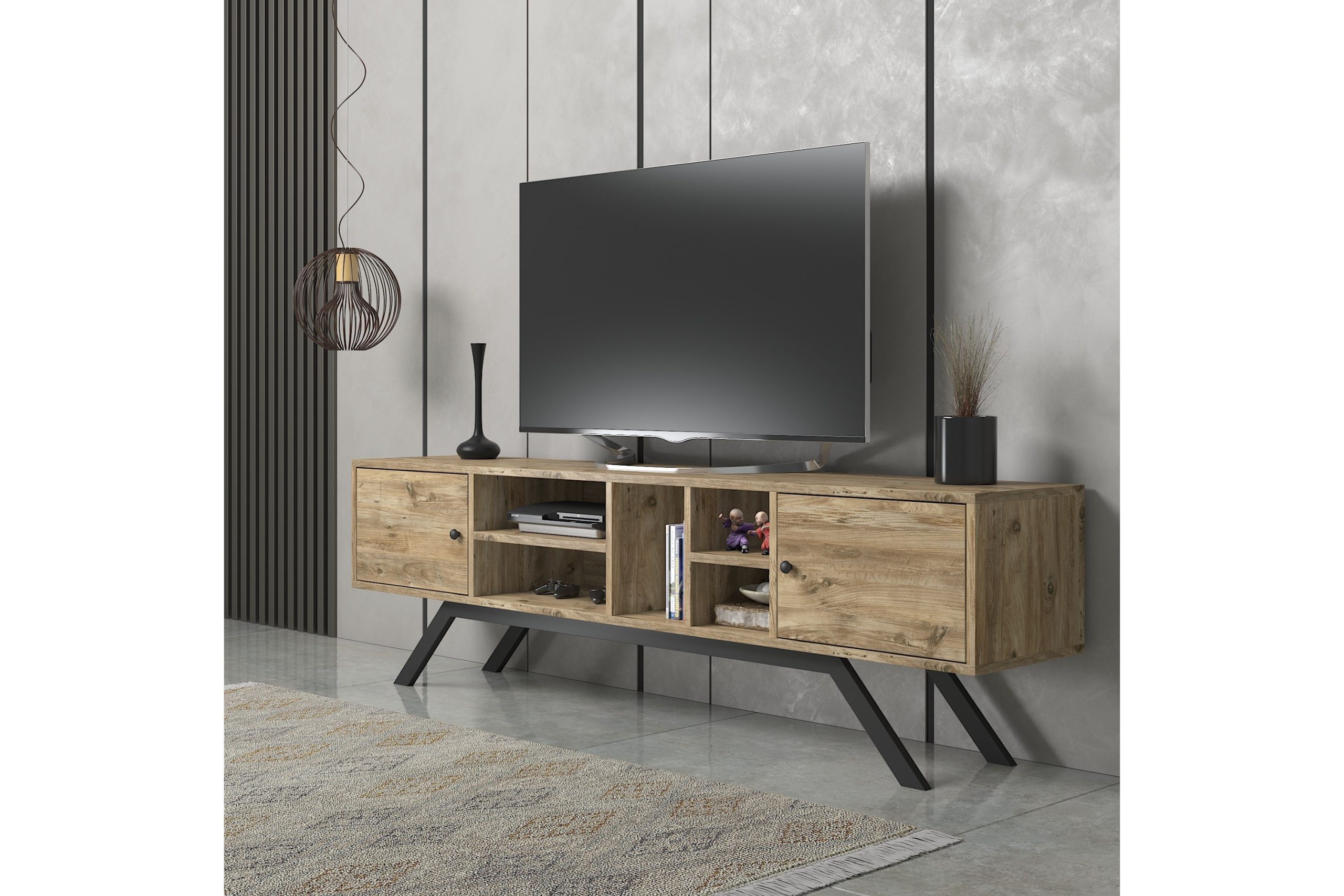 Elspet Tv-taso 180 cm - Ruskea
