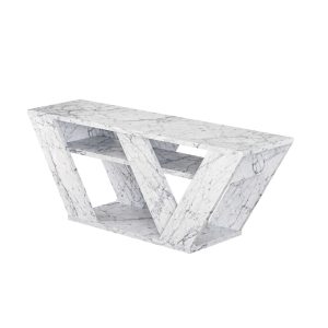 Pipralla Tv-taso 110 cm - Valkoinen Marmori