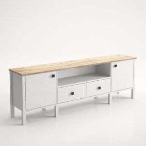 Elspet Tv-taso 180 cm - Ruskea/Valkoinen
