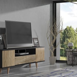 Elspet Tv-taso 180 cm - Musta/Ruskea