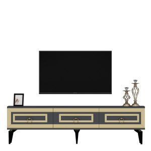 Harlen Tv-taso 180 cm - Antrasiitti/Kulta