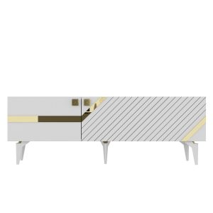 Iris Tv-taso 150 cm - Valkoinen/Kulta