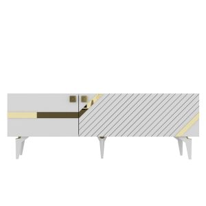 Iris Tv-taso 150 cm - Valkoinen/Kulta