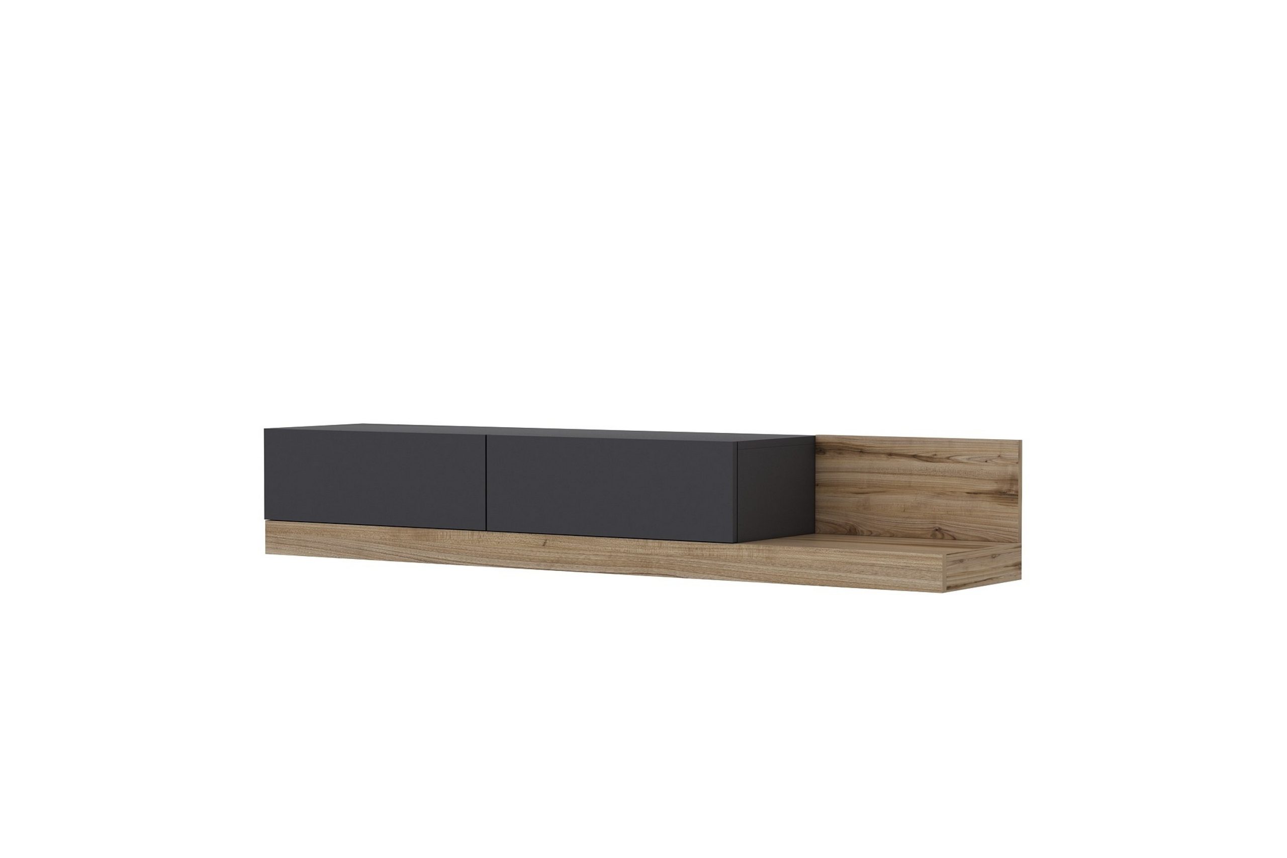 Majör Tv-taso 180 cm - Antrasiitti/Pähkinäpuu