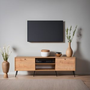 Bingdi Tv-taso 180 cm - Tammi/Musta