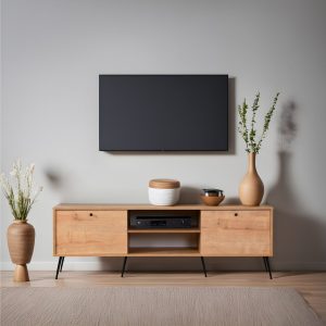 Bingdi Tv-taso 180 cm - Tammi/Musta