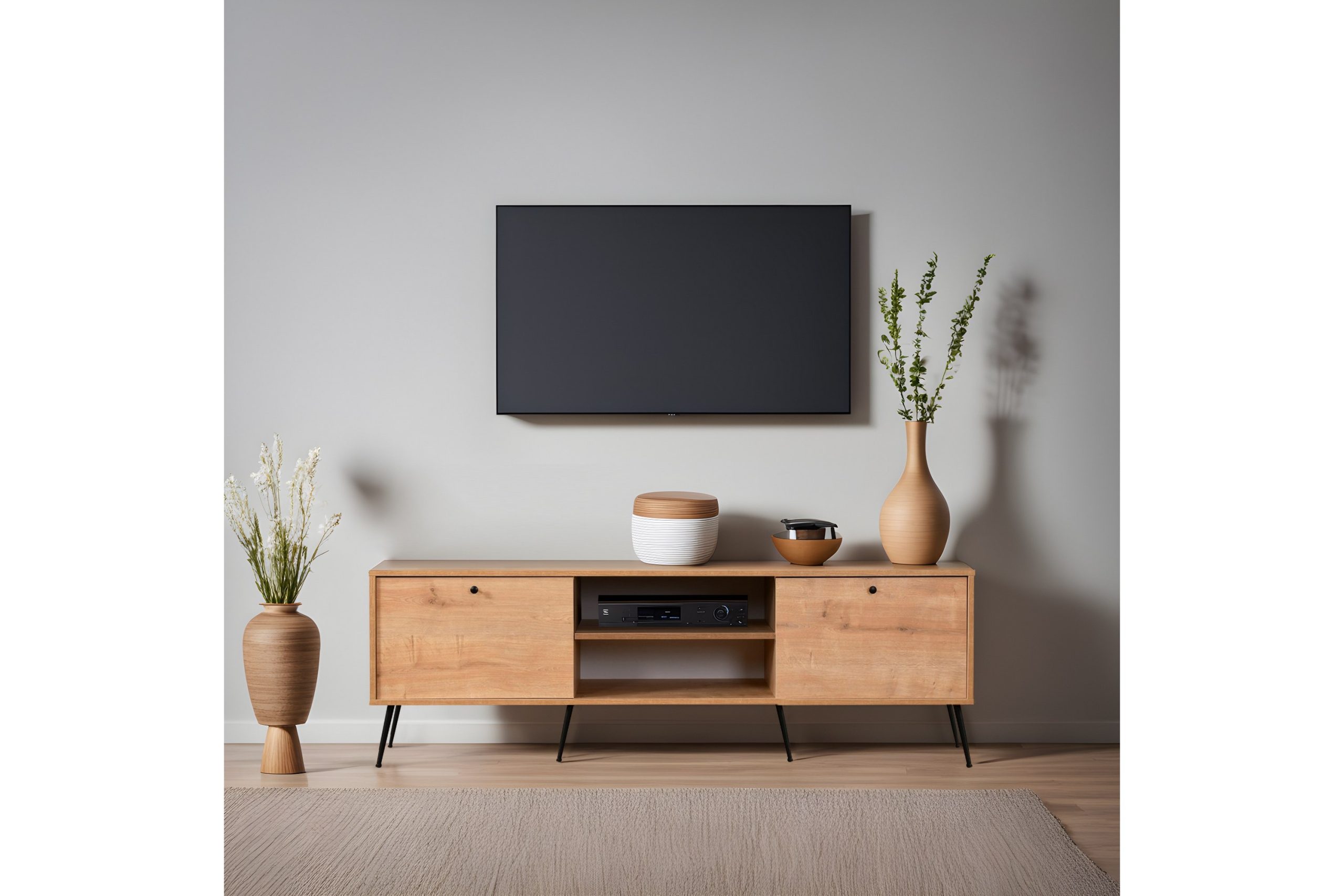 Bingdi Tv-taso 180 cm - Tammi/Musta