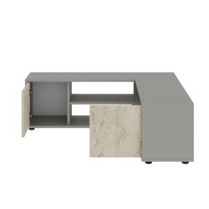Pienk TV-taso 125 cm - Harmaa/Travertiini