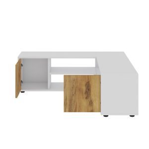 Pienk TV-taso 125 cm - Valkoinen/Tammi