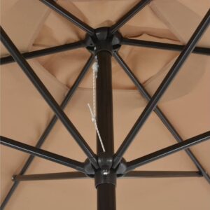 Aurinkovarjo metallirunko 300 cm harmaanruskea - Ruskea