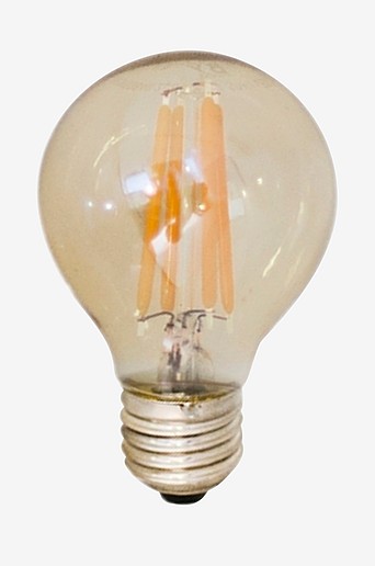 Filamenttikoristelamppu LED, himmennettävä, E27, 4 W, Ø 60 mm, meripihka