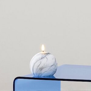 FLAMME MARBLE pöytäkynttilä LED, 12 cm