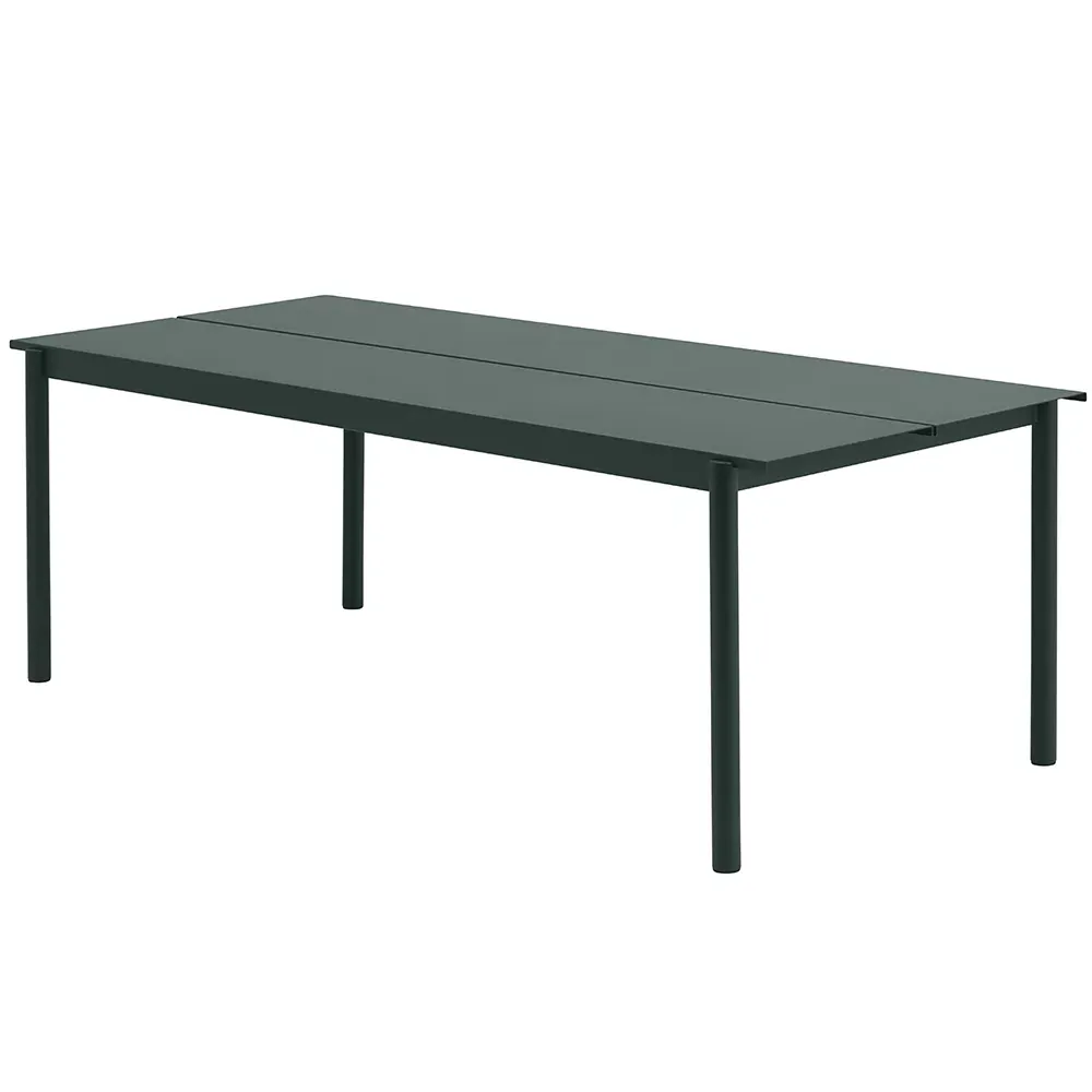 Muuto, Linear Steel Ruokapöytä 220x90 cm Dark Green