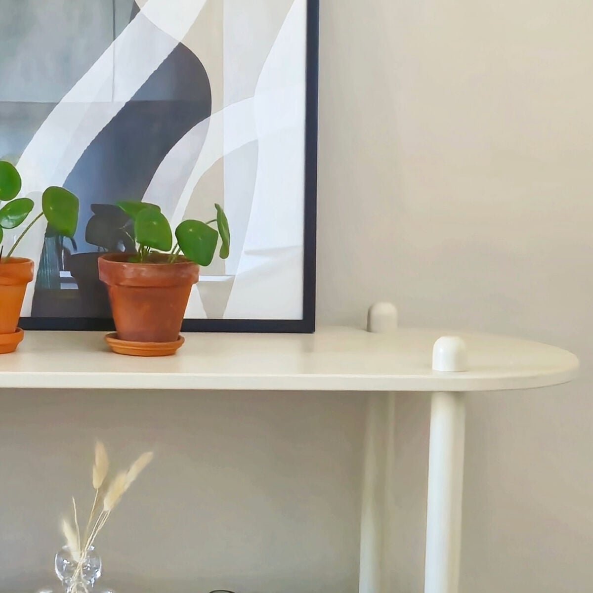 Askel hyllylevy pyöreällä päädyllä 165x35 greige