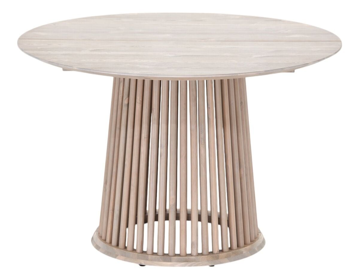 Suoma pyöreä ruokapöytä Ø115 cm valkaistu antiikkipetsattu