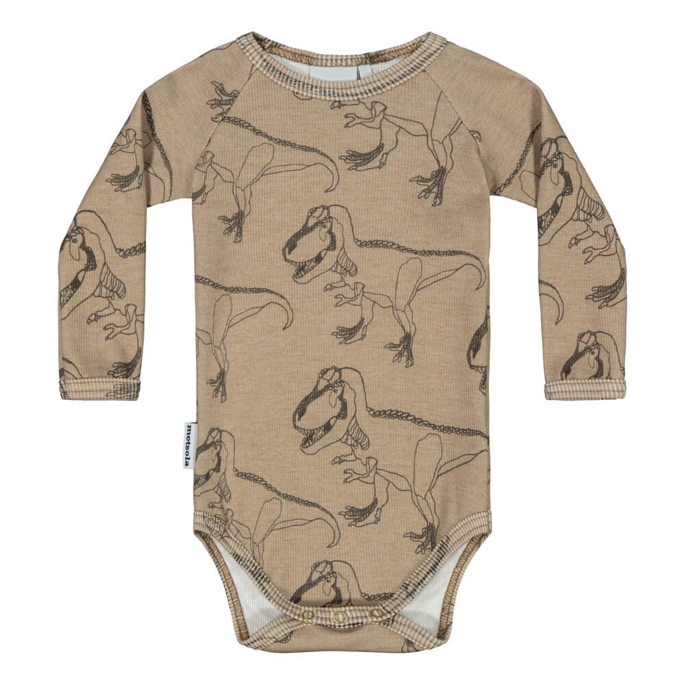 Metsola Lasten Body, SUPER POWER MUDDY BOOTS RIB BODY LS Ruskea Kuosi